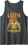 Workout Fitness Gym Shirts Lion Workout Gold Beast Muscle Fitness Gym Animal Tank Top - Dark Heather Grey