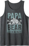 Papa Bear - Content Design Studio Mens Papa Bear 3 Cubs, Dad, Grandpa, 3 Kids, Father's Day Tank Top - Dark Heather Grey