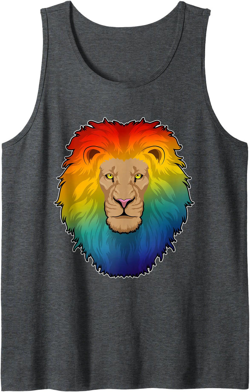 Snabdesign84 Lion Rainbow Tank Top - Dark Heather Grey