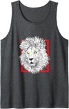 Löwenkopf Großkatze Safari Horoskop Astrologie White Lion Head Zodiac Sign Leo Astrology Tank Top - Dark Heather Grey