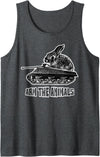 Cute Rabbit Lover Bunny Graphic Tank Top (Black) in Dark Heather Grey