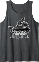 Cute Rabbit Lover Bunny Graphic Tank Top (Black) in Dark Heather Grey