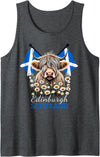 Highland Cow Designs Matching Family Mom Dad Kids Edinburgh Scotland Highland Cow Scottish Ancestry Vacation Tank Top - Dark
