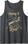 Fishing Gifts Freshwater Angler & Fisherman FIDIMA Keep It Reel Tank Top - Dark Heather Grey