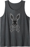 Easter Rabbit Crossbones Gothic Bunny Jolly Roger Flag Egg Tank Top in Dark Heather Grey