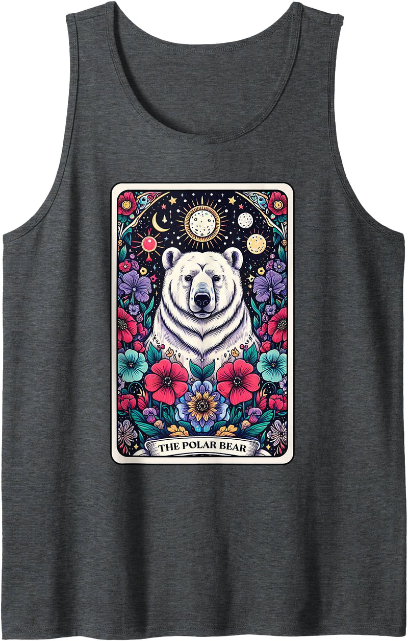 Catumet Polar Bear Polar Bear Tarot Card Tank Top - Dark Heather Grey