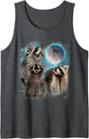 Funny Raccoon Gifts 3 Racoon Moon Howling Raccoon Head Funny For Men, Women, Kid Tank Top - Dark Heather Grey
