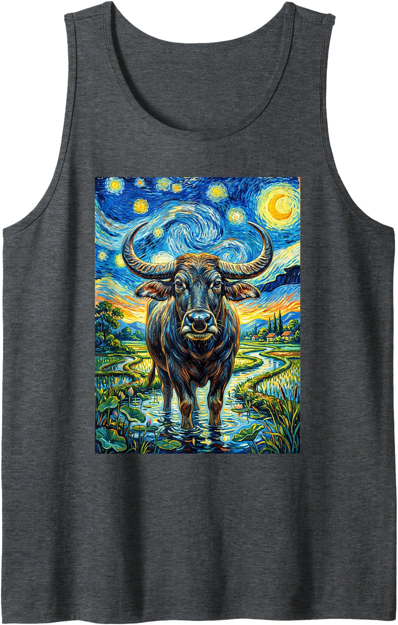 Water Buffalo Design Water Buffalo Tank Top - Dark Heather Grey