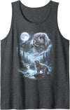 Holland Lop Rabbit Howling at Moon 90's Retro Tank Top in Dark Heather Grey