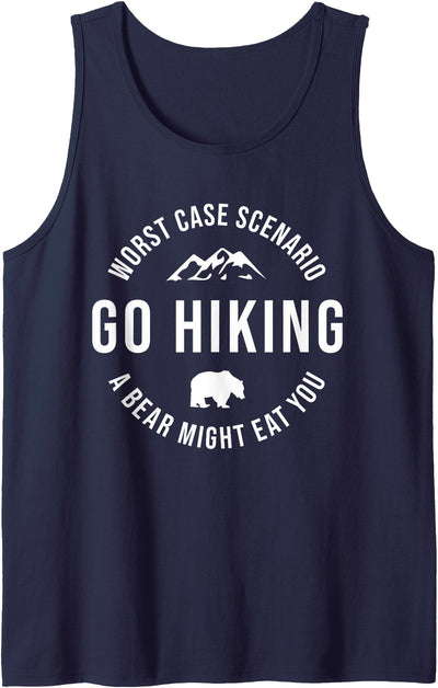 GO HIKING Funny A Bear Might Eat You Mountains Sarcasm Hike Tank Top