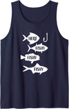Fishing For Men And Women Fishy Fishing Fun - Hook a Fishy - Here Fishy Tank Top - Navy Blue