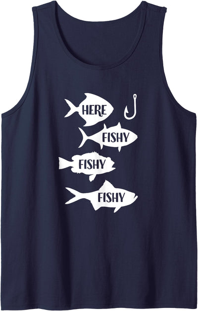 Fishy Fishing Fun - Hook a Fishy - Here Fishy Tank Top