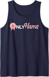 Funny Pig T Shirts by Funny Pun Tee Shirt Co. Funny Pig Only Hams Funny Pork Shirt Pig Farmer Tank Top - Navy Blue