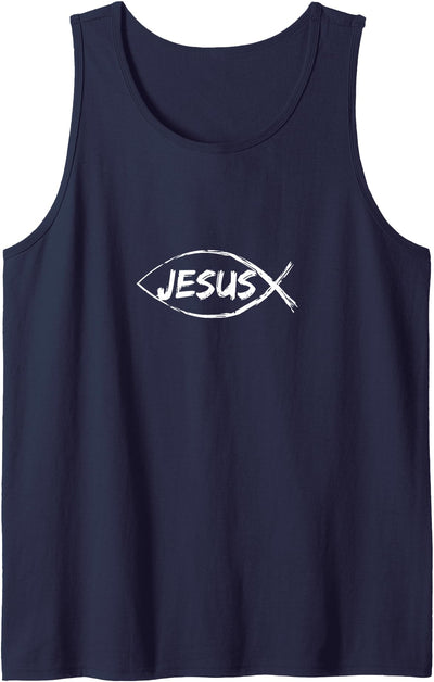 Jesus Fish Design for Christian Believers Tank Top