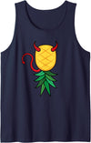 Halloween Upside Down Pineapple Swingers Lifestyle Halloween Devil Costume Upside Down Pineapple Swinger Tank Top - Navy Blue