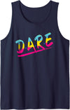 Halloween Tee VG Halloween DARE 80's Halloween Costume Tank Top - Navy Blue