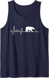 Polar bear bears gifts ECG pulse rate Polar bear heartbeat bear north pole love polar bears Tank Top - Navy Blue