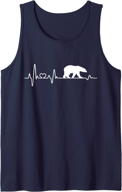 Polar bear bears gifts ECG pulse rate Polar bear heartbeat bear north pole love polar bears Tank Top