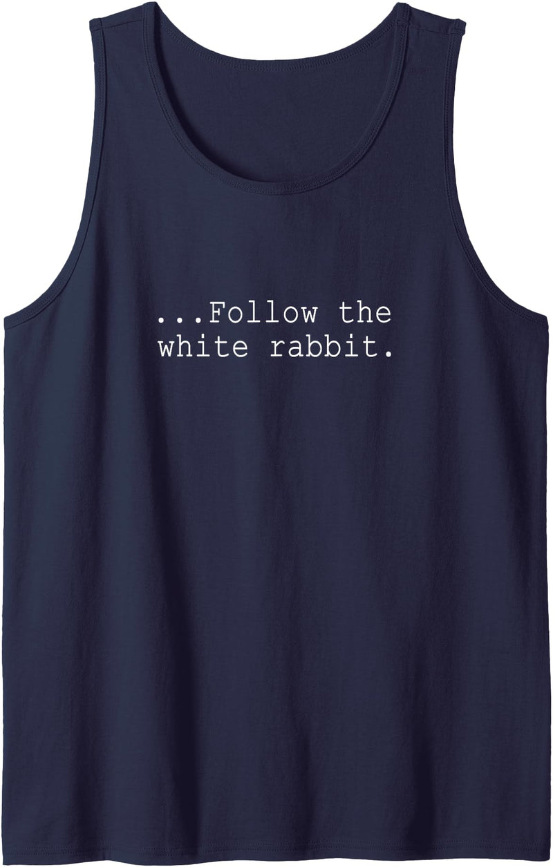 Follow the White Rabbit Tank Top in Navy Blue