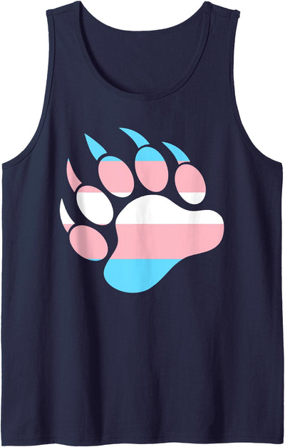 Trans Bear Paw - Trans Pride Flag Tank Top