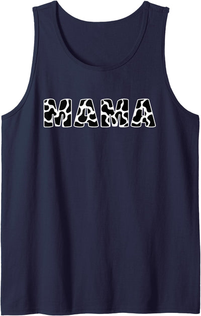 Balari Cute Mama Cow Mom Animal Pattern Cow Lover Tank Top