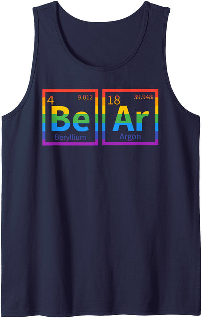 Mens Bear Periodic Table Gay Bear LGBT Pride Rainbow For Gay Bear Tank Top