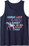 Equestrian Horse Dressage Horse Riding Jockey Horse Lady Classy Sassy And A Bit Smart Assy Tank Top - Navy Blue