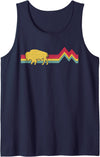 Buffalo Bison Retro Style Vintage Funny Shirt Shop Buffalo Bison Retro Style Vintage Funny 70s 80s Men Women Tank Top - Navy