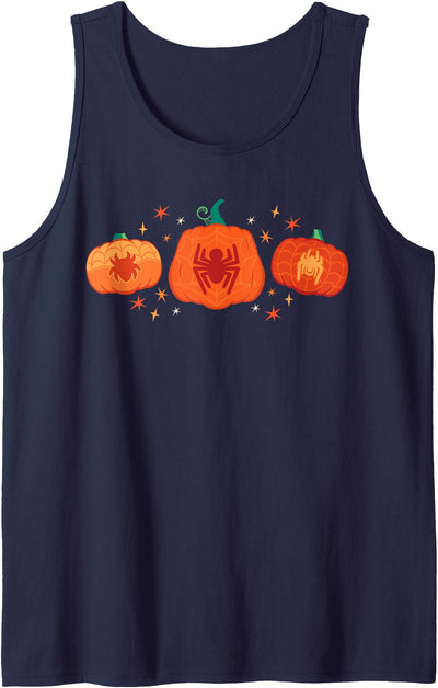 Marvel Halloween Spider-Man Trio Pumpkin Characters Group Tank Top