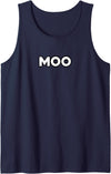 Moo Talking Cow Moo - Funny Cow Goes Moo Tank Top - Navy Blue