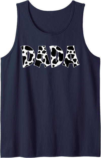 Funny Western Cow Dad Dada Cow Fathers Day Print Cow Tank Top