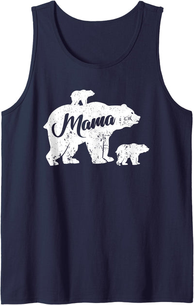 Mama Bear with two Kids - Family Bear Baby Newborn Mamabear Tank Top