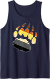 LGBTQ Bear Flag Gay Pride Gift For Men LGBTQ - Hairy Bear Pride Gay Bear Paw Pride Parade Tank Top - Navy Blue