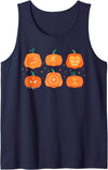 Marvel Halloween Avengers Pumpkin Characters Grid Tank Top - Navy Blue