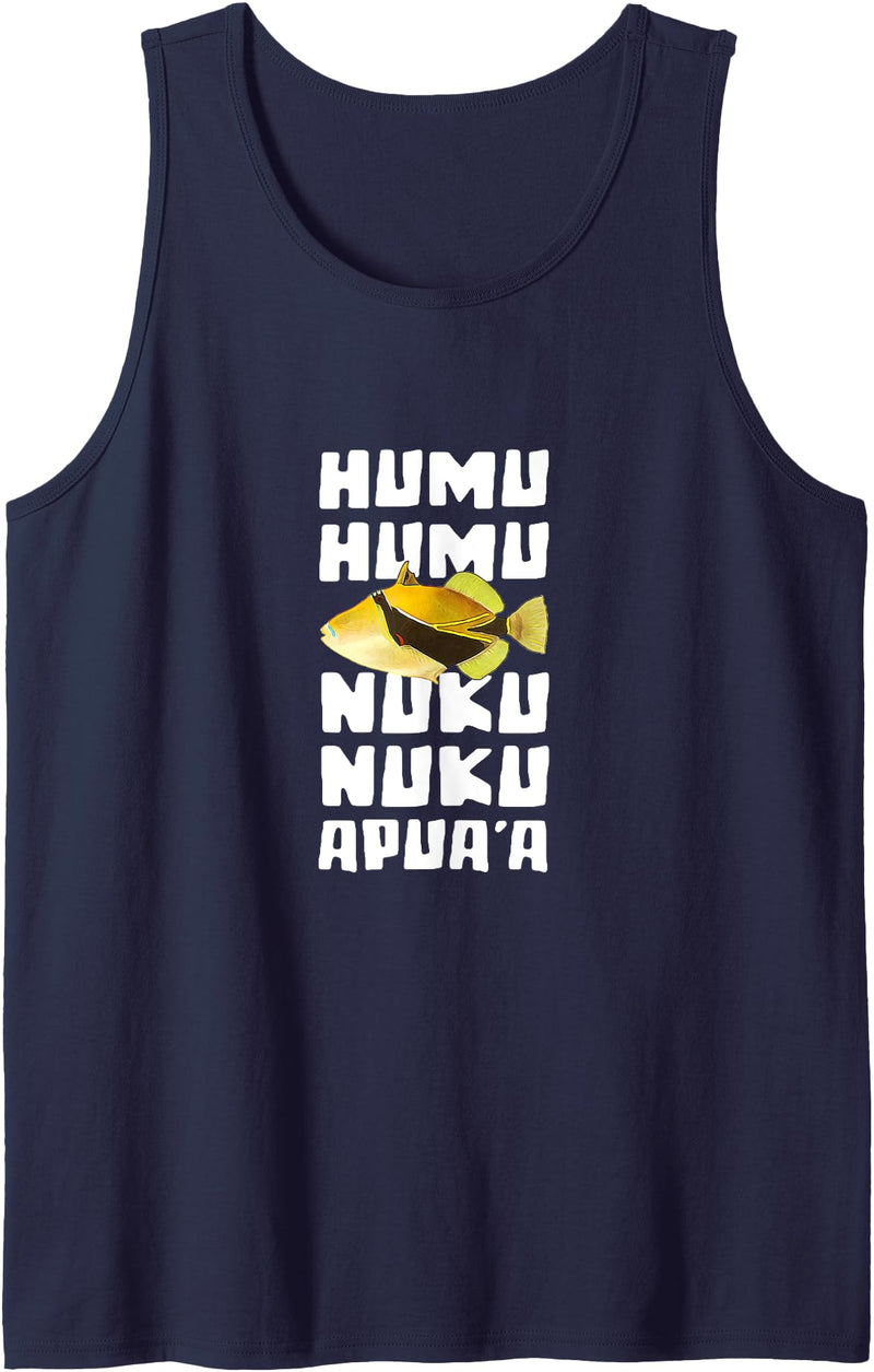 Fish Tees Humuhumunukunukuapua'a Hawaiian State Fish Tank Top - Navy Blue