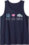 Sea Cows Tees Cute Manatee Design, Peace Love Manatees Chubby Sea Cow Gift Tank Top - Navy Blue