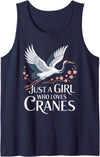 Sandhill Crane Birding Bird Lover SteMi Apparel Sandhill Crane Bird Lover Birdwatching Ornithology Birder Tank Top - Navy Blue