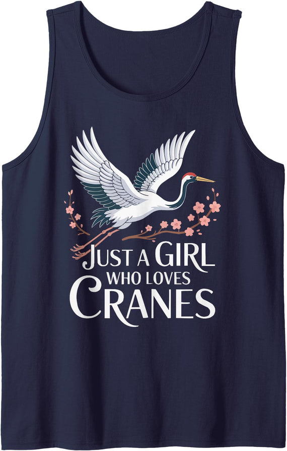 Sandhill Crane Birding Bird Lover SteMi Apparel Sandhill Crane Bird Lover Birdwatching Ornithology Birder Tank Top - Navy Blue