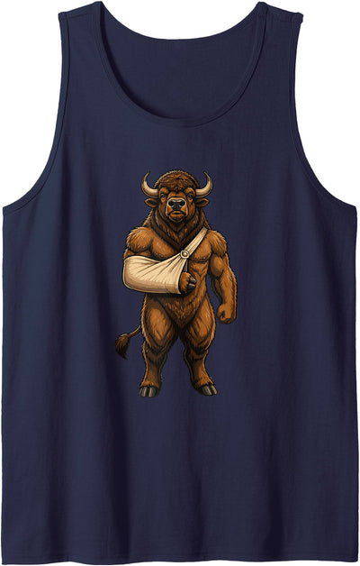 Bison Buffalo Arm Sling Humor Theme Injured Recovery Humor Tank Top