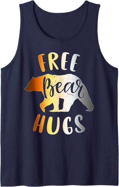 Mens Bear Community, Free Bear Hugs, Funny Gay Bear Pride Tank Top