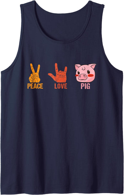 Peace Love Pig Cute Piggy Face Gift For Pigs Lovers Tank Top