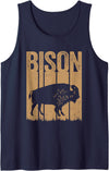 Buffalo & American Bison Lover Apparel Bison National Park Vintage American Buffalo Tank Top - Navy Blue