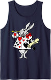 Alice in Wonderland Rabbit Easter Bunny Playing Music Tank Top in Navy Blue