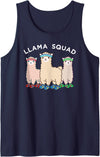 Llama Squad Running Jogger Animal Runner Tank Top - Navy Blue
