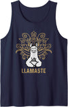 Lama Llamaste Family Summer Sport Yoga Gift Tees Llamaste Yoga Gift For Men Women Kids Lover Llama Yoga Tank Top - Navy Blue