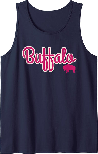 Cow Buffalo Ny Pink Color Logo Buffalo Pride Tank Top