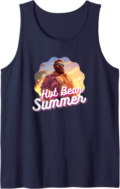 Hot Bear Summer - Bear & Cub Gay Pride LGBT Bear Gay Daddy Tank Top