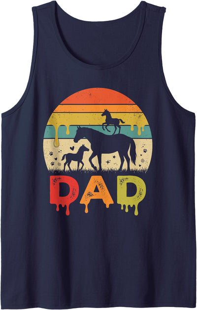 Funny Horse Lovers Fathers Day Costume for Men Drip Sunset Horse Dad Grandpa Father's Day Mens Womens Tank Top