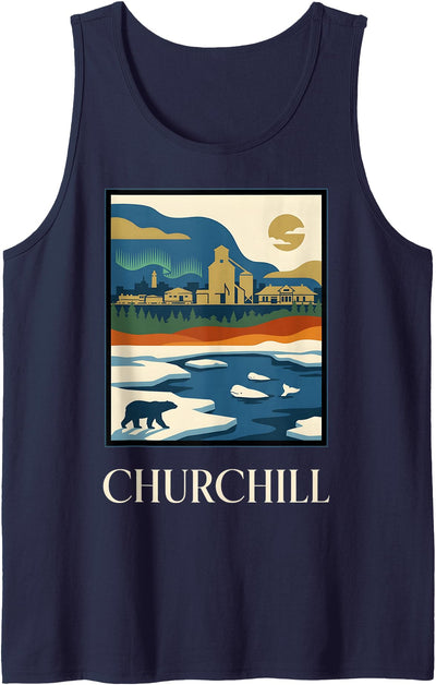 Churchill Manitoba Polar Bear Vintage Retro Design Tank Top