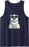 Cool Bear Designs Cool Polar Bear Cartoon Sunglasses North Pole Tank Top - Navy Blue